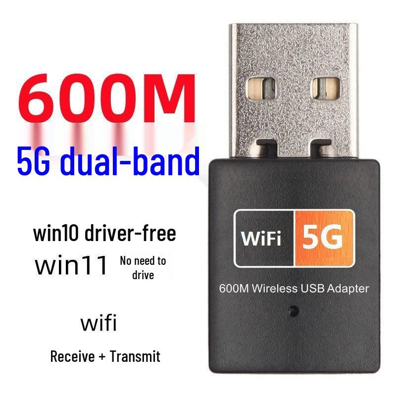 USB Wireless Network Card 1300Mbps Gigabit 5G Dual-Band WiFi6 Receiver, Driver-Free