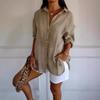 Summer Pleated Collared Shirt Fashion Women's Solid Color Sleeveless Top Shirt