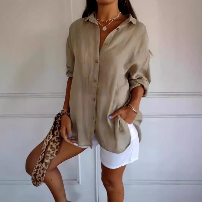 Sommer Plissee Kragenhemd Mode Damen Einfarbig Ärmelloses Top Hemd