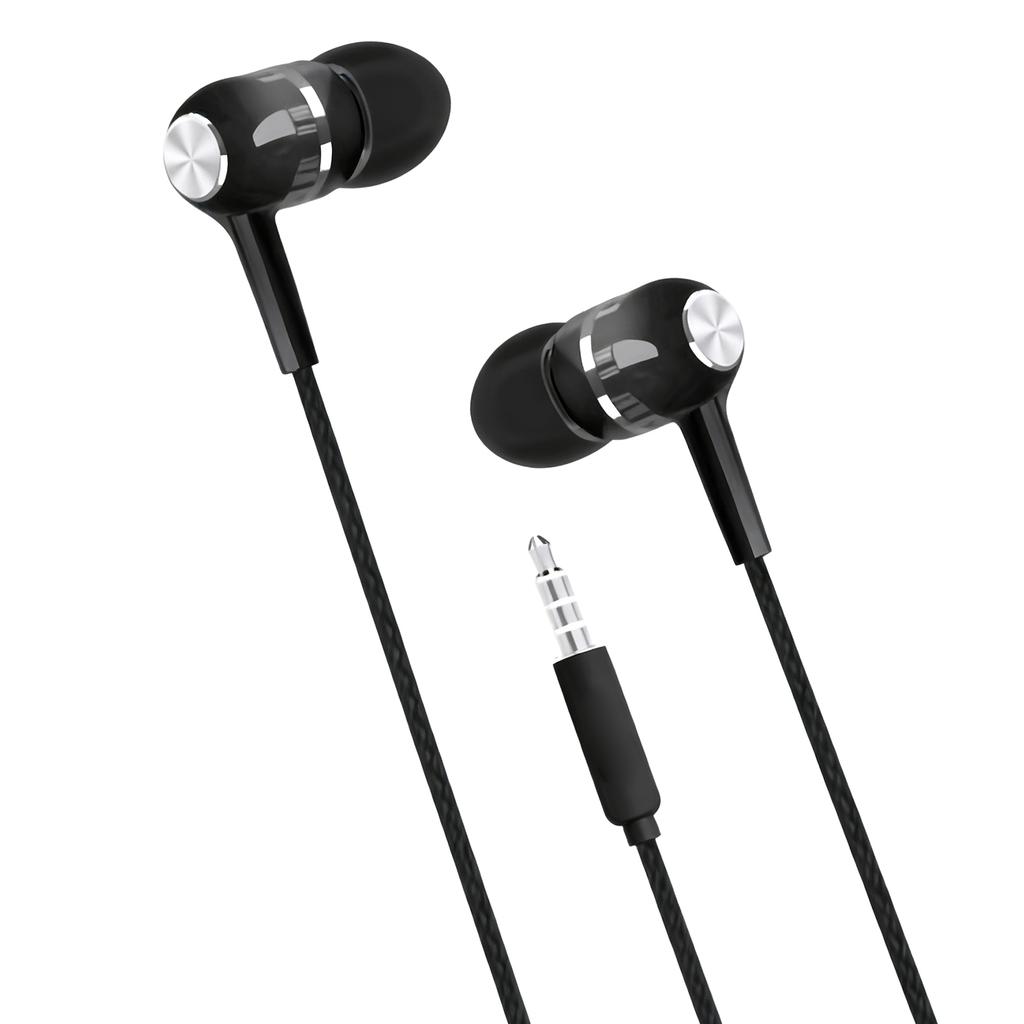 Wired Sport Earphone Stereo Earbuds with Microphone Good Bass for Laptop PC Mobile Phone