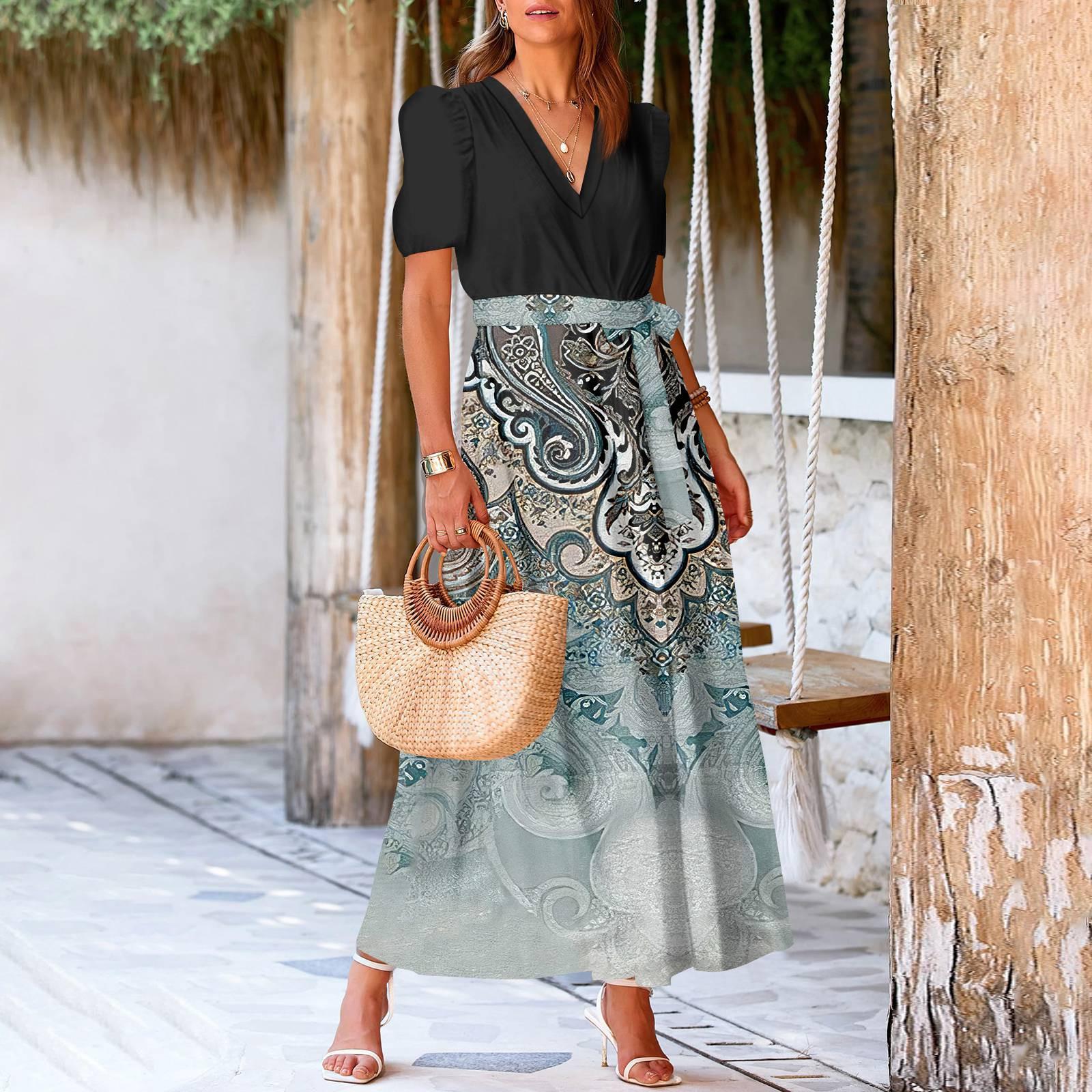 

Женское летнее платье свободного покроя для пляжного отдыха, повседневное платье-жилет с глубоким V-образным вырезом, элегантное платье-рубашка XXL