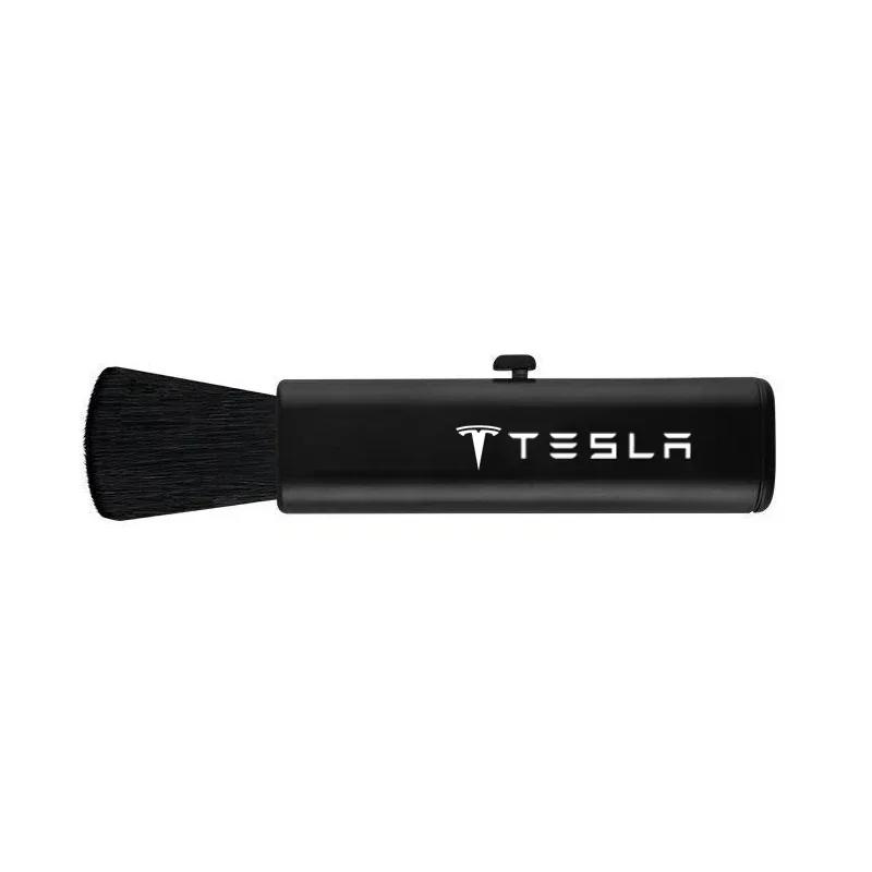 

Car Sticker 2025 New Tesla Car Interior Cleaning Brush Portable Retractable Soft Hair Cleaner For Tesla Model Y S X 3 Roadster P чёрный