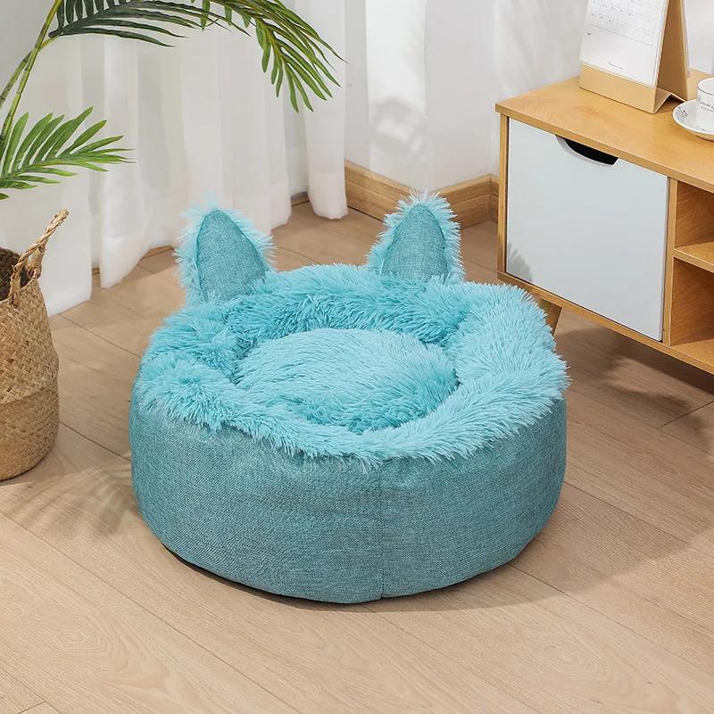 

Soft Long Plush Cushion Bed for Small Dogs, Warm Cat Nest, Basket Bed, Mat, Sofa, Cartoon, Cat Nest 35cm&as the photos