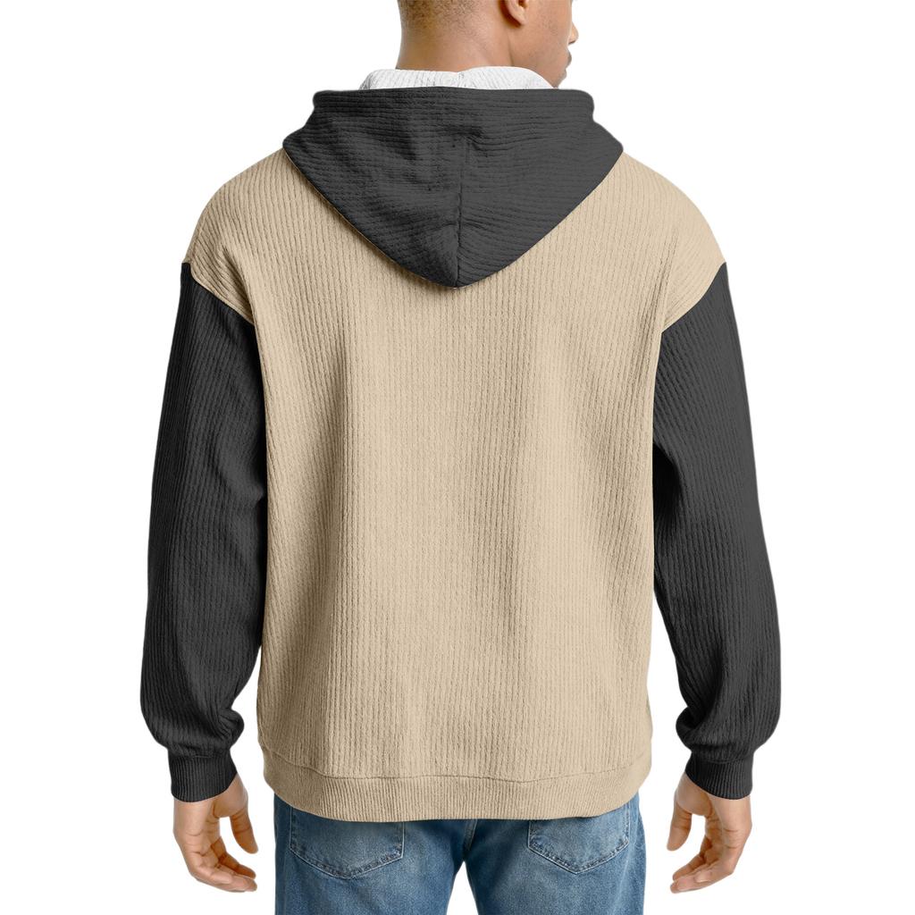 Men's Knit Hooded Sweatshirt Casual Long-Sleeve Sweatshirt