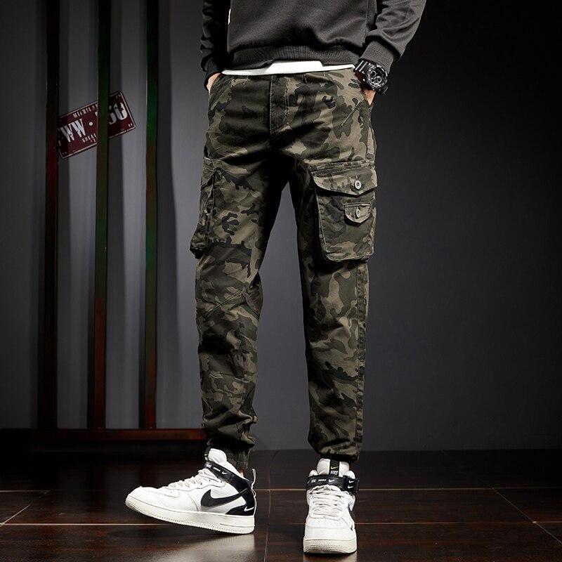 Jantour 2021 Pantalones Camuflaje para Hombre Algodón Casual Pantalones Cargo Militares Joggers Pantalones de Exterior para Hombre Bolsillos 3D Pantalones Harajuku