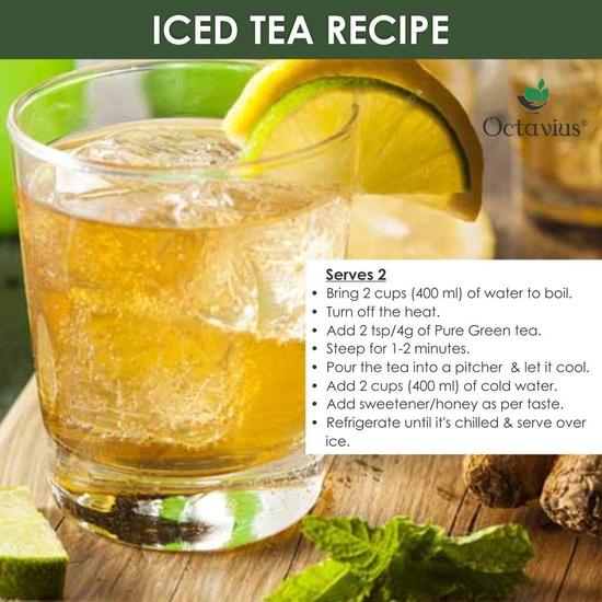 Octavius | Pure Green Tea - 100 Gm (50 Cups) | 100% Whole Leaf | Loose Leaf | Zero Calories | Antioxident-Rich| Helps In Weight Loss | 100 Gm Box