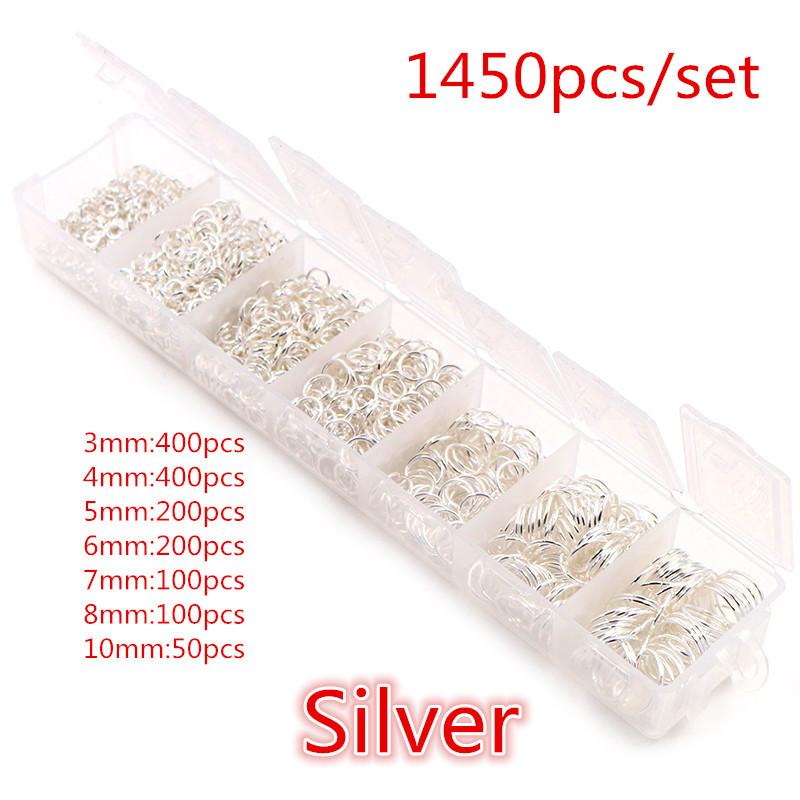 One Set Box 3 4 5 6 7 8 10mm Bronze Gold Silver Palted Open Jump Rings Split Rings Link Loop For DIY Jewelry Making Findings