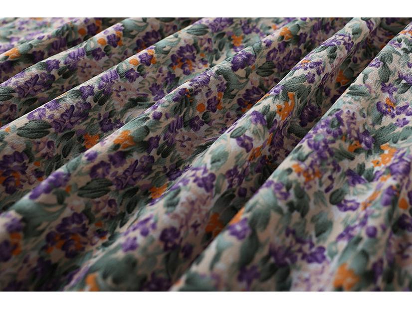 Summer Floral French-Design Dress - High-End, Short-Sleeved, Medium-Length for Women