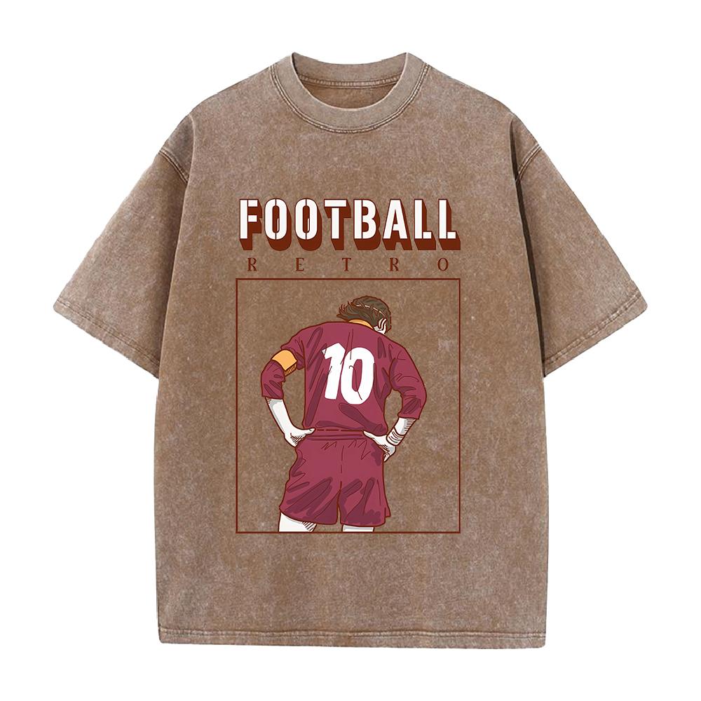 T-shirt Stampata Calcio Uomo Donna Abbigliamento Vintage Lavato Oversize T-shirt Estiva Manica Corta Cotone Magliette Top