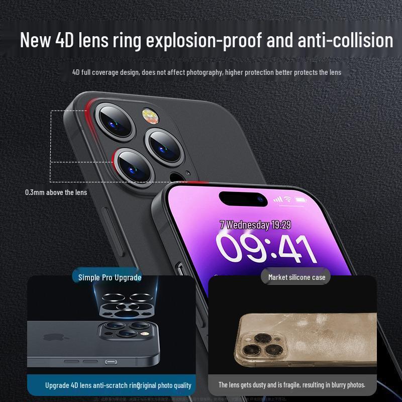 Ultra-Thin Matte Case for iPhone 13 Pro Max & iPhone 14 Pro with Lens Full Coverage and Anti-Drop Protection