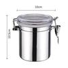 Stainless Steel Canister Airtight Kitchen Food Storage Keeping Home Coffee Milk Powder Tea Sealed Jar 10x10.5cm