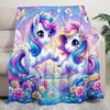 Cozy Fantasy Unicorn Print Blanket Throw For Sofa, Bed, Travel, Camping, Living Room Chair, And Bed - Digital Printing Blanket