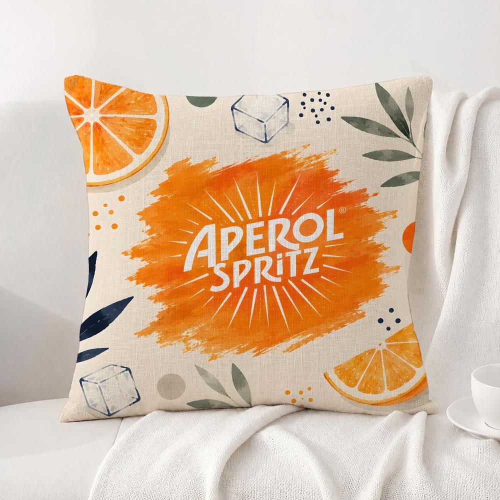 Poszewka na poduszkę Aperol Spritz Naturalny Len Zestaw poszewek na poduszki Poszewka dekoracyjna AllinOne na sofę sypialnię krzesło