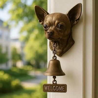 Wall-mounted Doorbell Decorative Doorbell Vintage Dog Welcome Doorbell with Chihuahua Poodle Shepherd Home Design Decorative