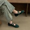 Fashion IPPEUM Ballet Flats Velvet Shoes For Women Buckle Round Toe 2025 New Ballerinas Zapatos Mujer Mary Jane Shoes