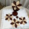 Sunflower Coasters Placemats Insulation Mat Solid Wood Dining Table Anti Scalding Mat Festival Gift Home Decoration