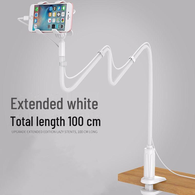 

Ленивый держатель для мобильного телефона: Креативный спиральный стол и прикроватная тумба для прямых трансляций 100CM Double Clamp белый