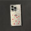 Clear Square Back Tube Case Protection For iPhone 16 ProMax 12 11 14 Pro Max 13 15 Plus Anti-Oxygen,Several Red Dots Pattern Casing