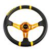 Universal 6 Bolt 350mm Deep Dish PVC Leather Carbon Fiber Steering Wheel