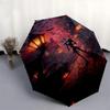Jack Skellington Themed Automatic Opening and Closing Umbrella, Brightly Colored 8-rib Portable Umbrella, Suitable for Men and Women, A Perfect Gift f