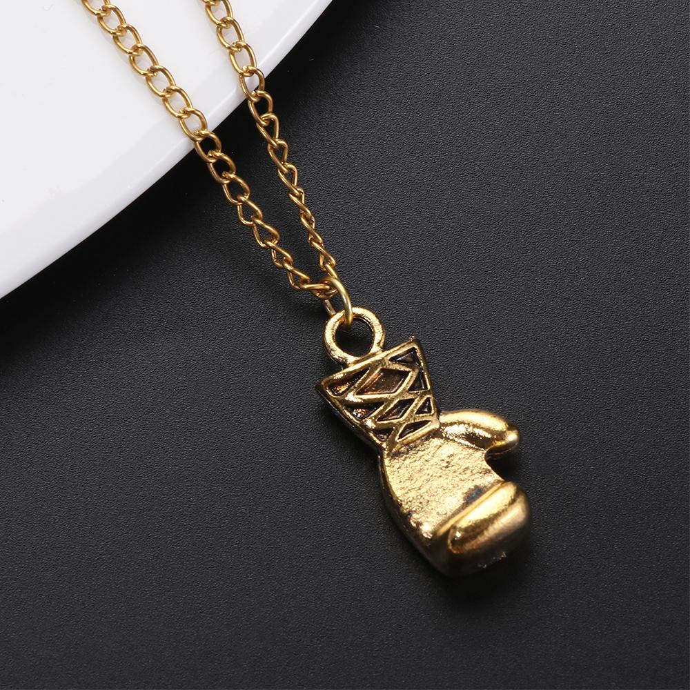 Fashion Gold Silver Balck Stainless Steel Chain Necklace Choker Boxing Glove Pendant