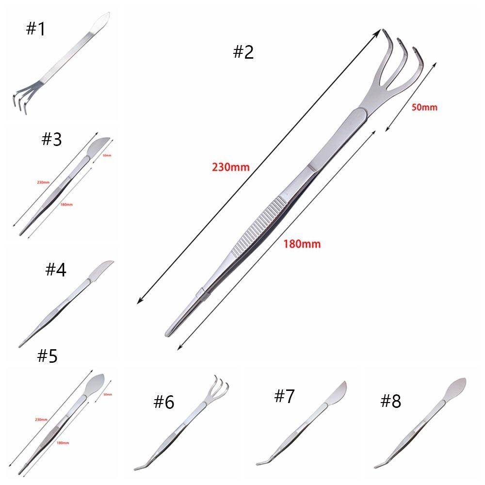 2-in-1 Bonsai Tweezers Mini Gardening Rake Soil Farming Tool Stainless Steel Root Rake Loosen Soil