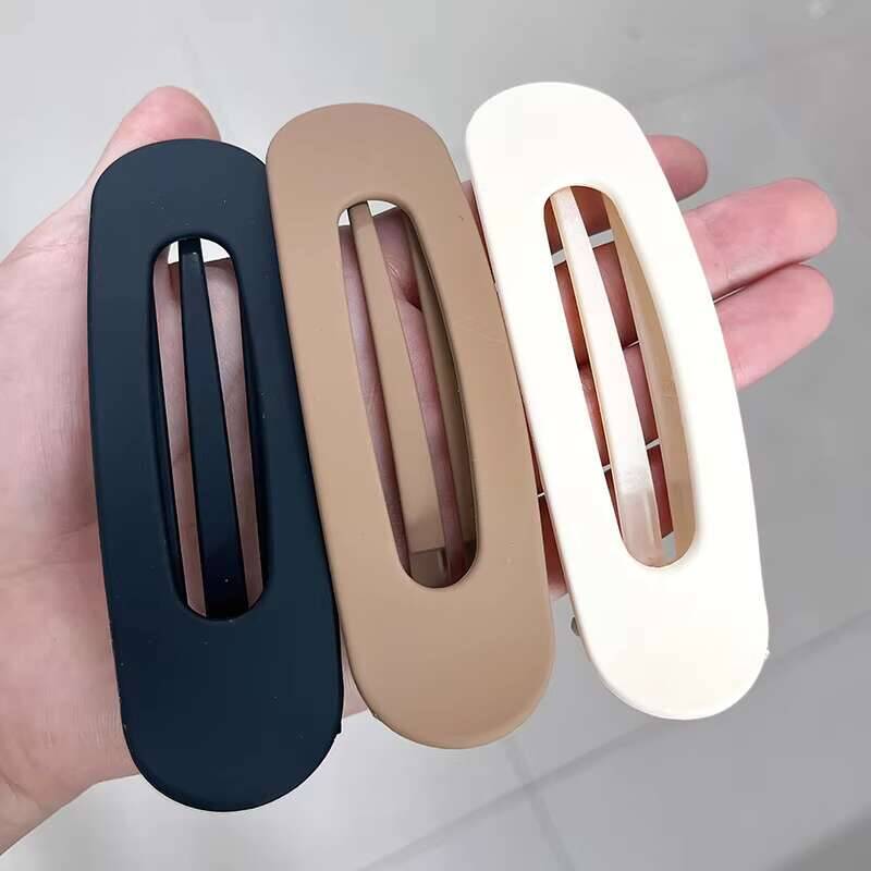 Korean Frosted Flat Hair Clips For Women Large MaHtte Hairpins Hairgrips Big Clip Bangs Barrettes Girls Hair Accessories