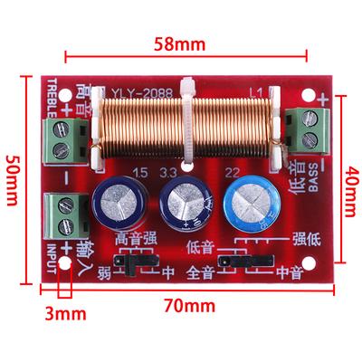400W Treble/Bass Frequency Divider Double 2 Way Speaker Audio Crossover Filter