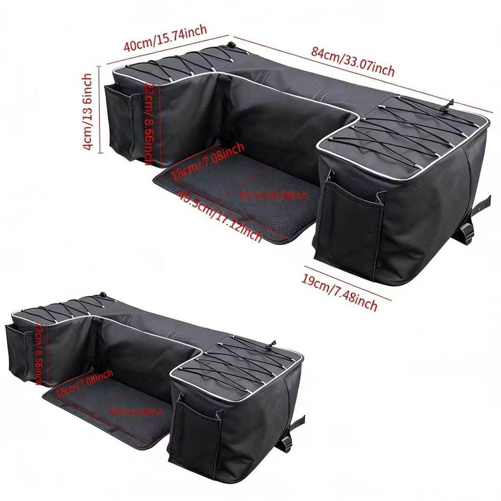 Heavy Duty Waterproof Oxford Cloth ATV Saddle Bag with Zipper, Buckle Closure & Adjustable Shoulder Strap