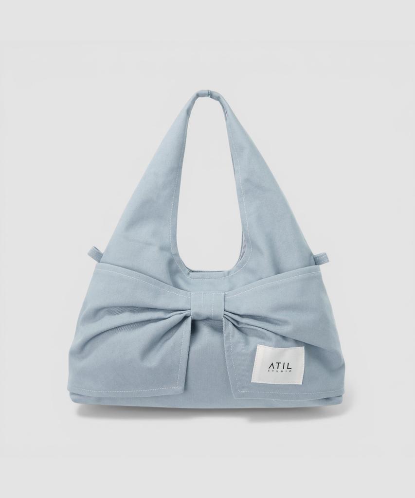 Atil Studio Denim Dewey Mini Ribbon Dot Shoulder & Crossbody Bag _ Musinsa Edition [Light Blue]