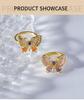 Elegant Light Luxury Zircon Butterfly Ring