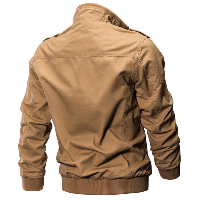Men's 2023 Spring Casual Cotton Military Jacket - Loose Fit Plus Size Workwear Coat