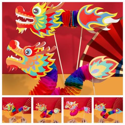 Handgefertigtes Handheld Drachentanz Handwerk Tierkreiszeichen Chinesischer Stil Papierdrache Tür