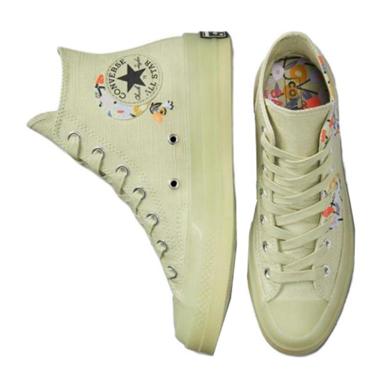 Converse Anni '70 Chuck Taylor All Star Tendenza Antiscivolo Resistenti all'Usura Leggere Scarpe da Ginnastica Alte da Uomo Verde Oliva