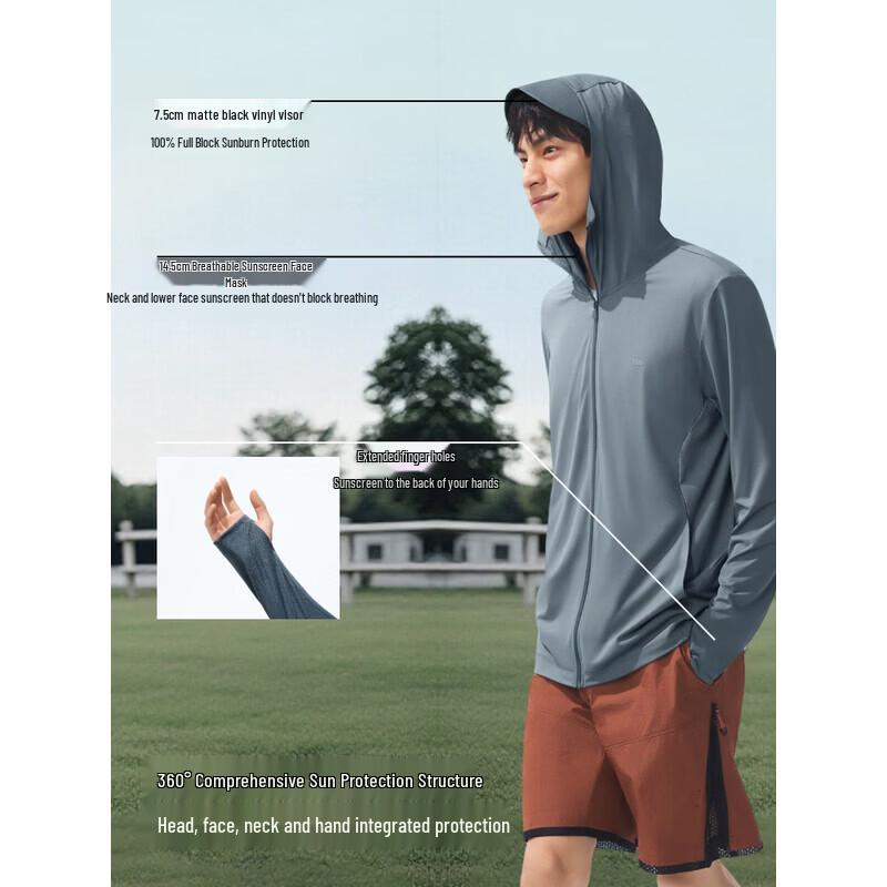 

Beneunder Men s UPF100+ Outdoor Sun Protection Hoodie L