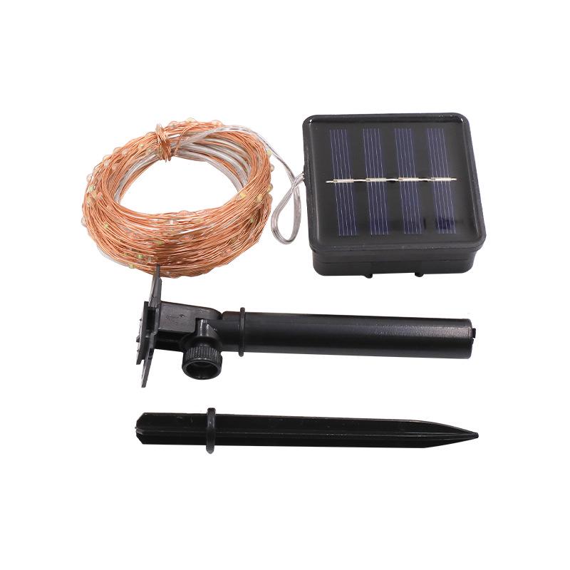 Solar Copper Wire LED String Lights - 8 Modes, Outdoor Waterproof, Colored Garden & Christmas Decoration Lights