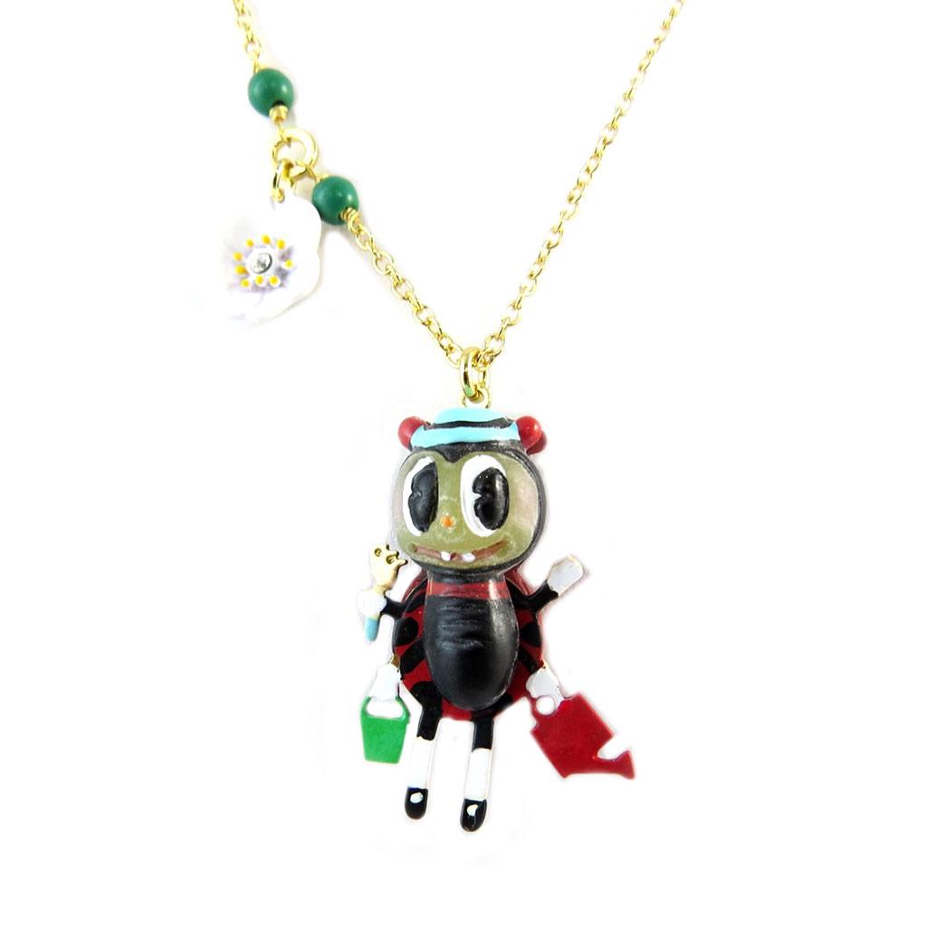 Les Trésors De Lily [P2203] - Handmade Necklace 'Wonderful World' (Vegetable Garden of Happiness) Red Gold