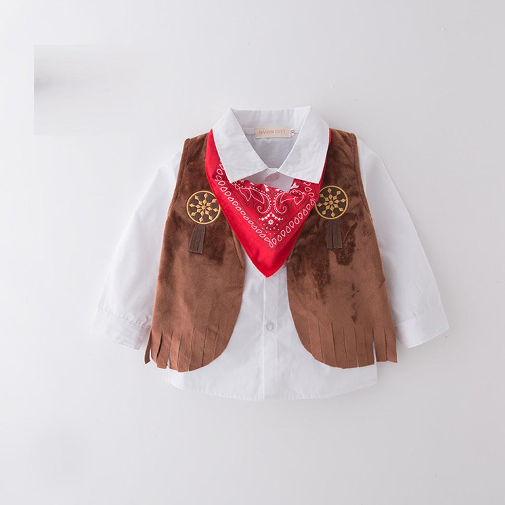 Western Cowboy Boys' Role Play Suit Children's Suit Long Sleeve 5-piece Set
