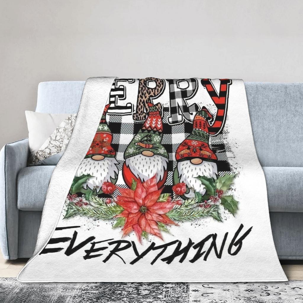 Merry Christmas Fleece Throw Blankets New Year Blanket for Bedding Bedroom Ultra-Soft Bed Rug