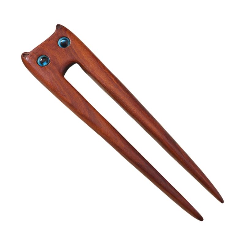 Delicate Cats Hairpin Cats Hair Jewelry Fashionable Hair Barrette Hair Adornments Wood Texture for Party Daily Wear