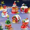 Xmas Apple Tree Santa Claus featuring LED Muisc Model Construction Brick DIY Snowman Bricks Playthings designed for Children Adult Present
