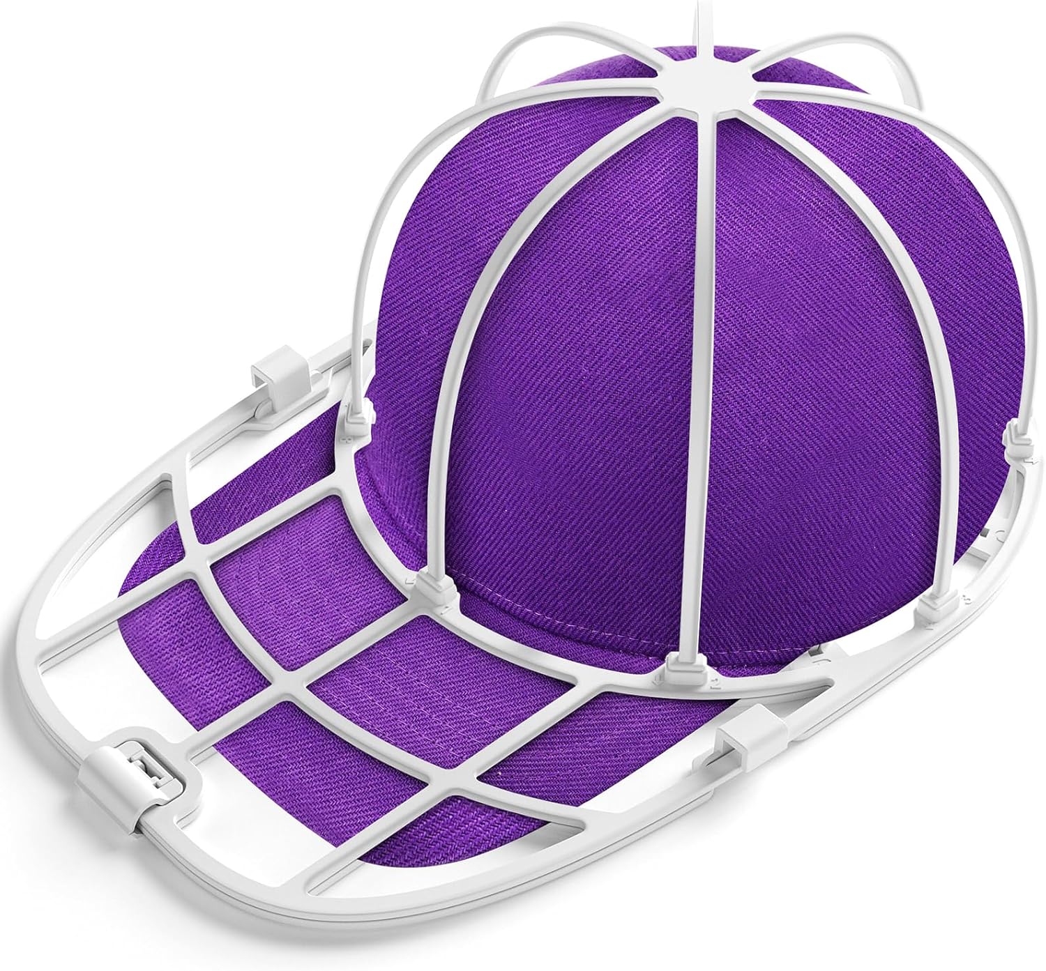 

Сетка для стирки кепок для стиральной машины, клетка для стирки кепок, очиститель для бейсболок, подходит для взрослых и детских бейсболок белый