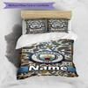 3pcs Duvet Cover Set (1*Duvet Cover + 2*Pillowcase, Without Core), Custom Name Manchester City Pattern Bedding Set, Home Bedroom Decor Gift
