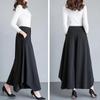 Female High Waist Irregular Wide Leg Pants Solid Color Loose Dance Skirt