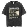 T-shirt Radiohead, classique, rétro, groupe de rock, surdimensionné, en coton de qualité, pour homme et femme, streetwear, manches courtes