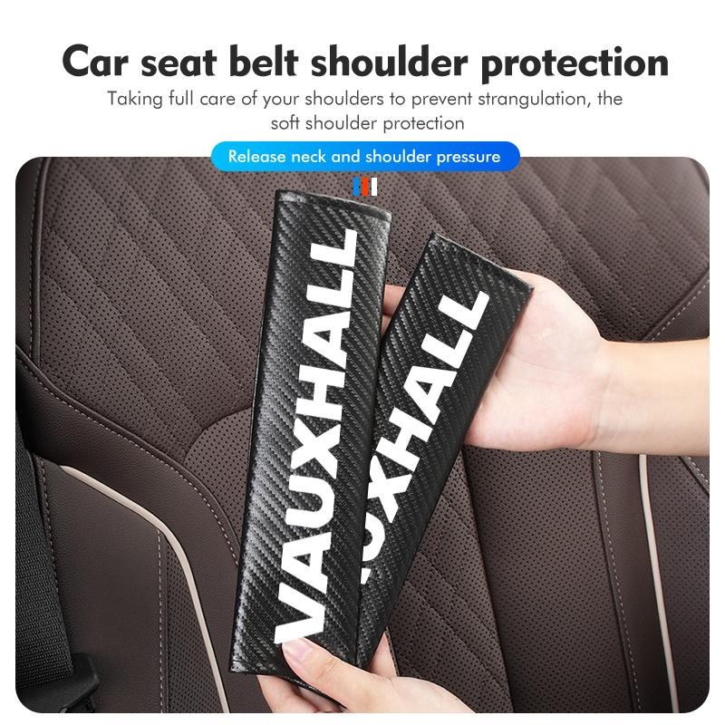 Carbon Car Safety Seat Belt Shoulder Pad Protection Cover For Vauxhall Zafira Vectra Vivaro Corsa D Astra G J H