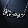 Stainless Steel Cutout Butterfly Heart Letter Pendant Personalized DIY Name Necklace for Women Cross-Border
