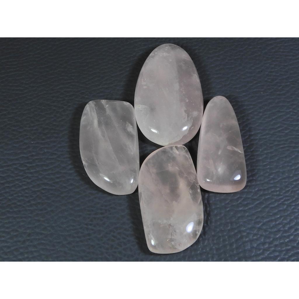 4Pcs Natural Baby Pink Rose Quartz Fancy Cabochon Loose Gemstone Lot 213Cts. A-758