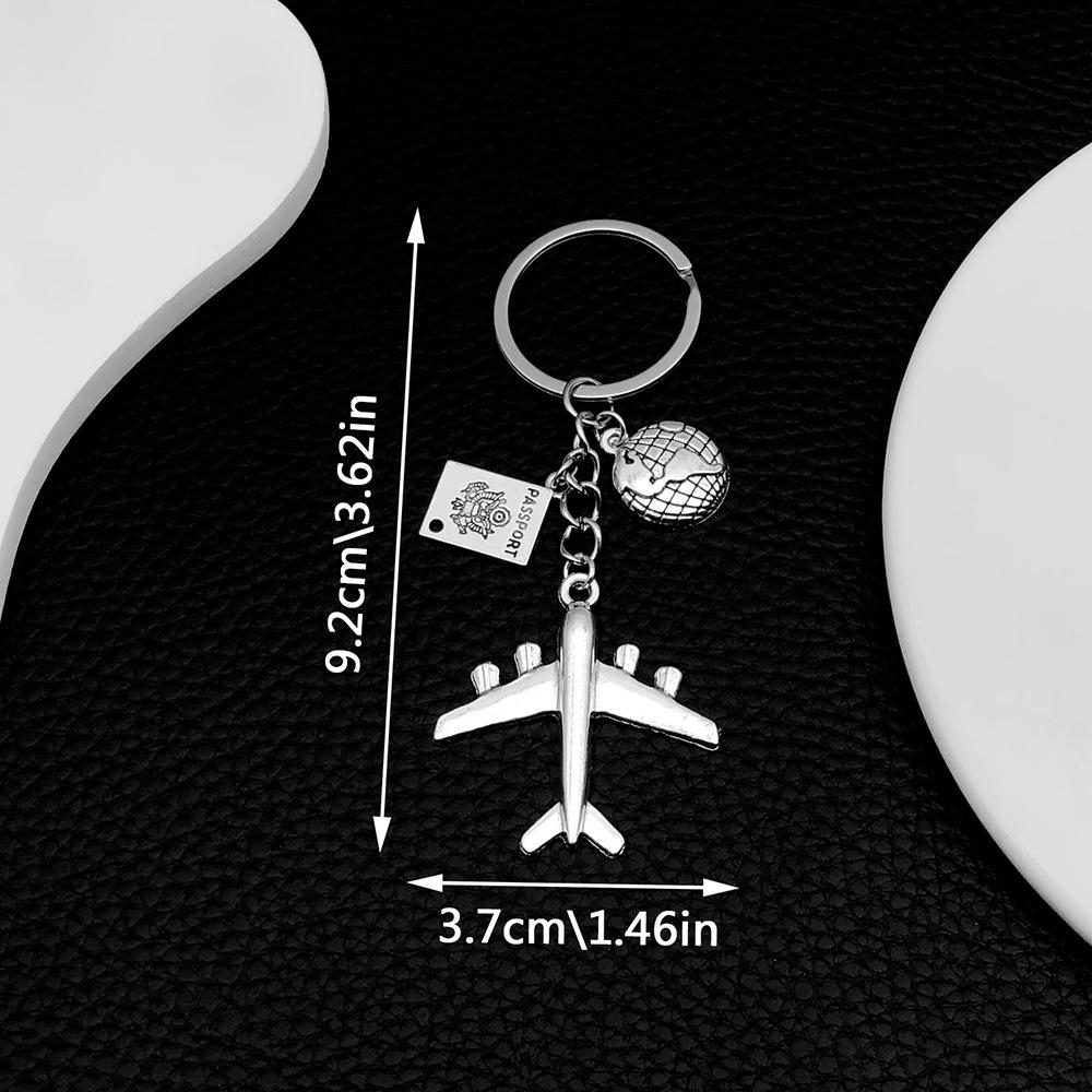 Global Travel Airplane Keychain Pendant