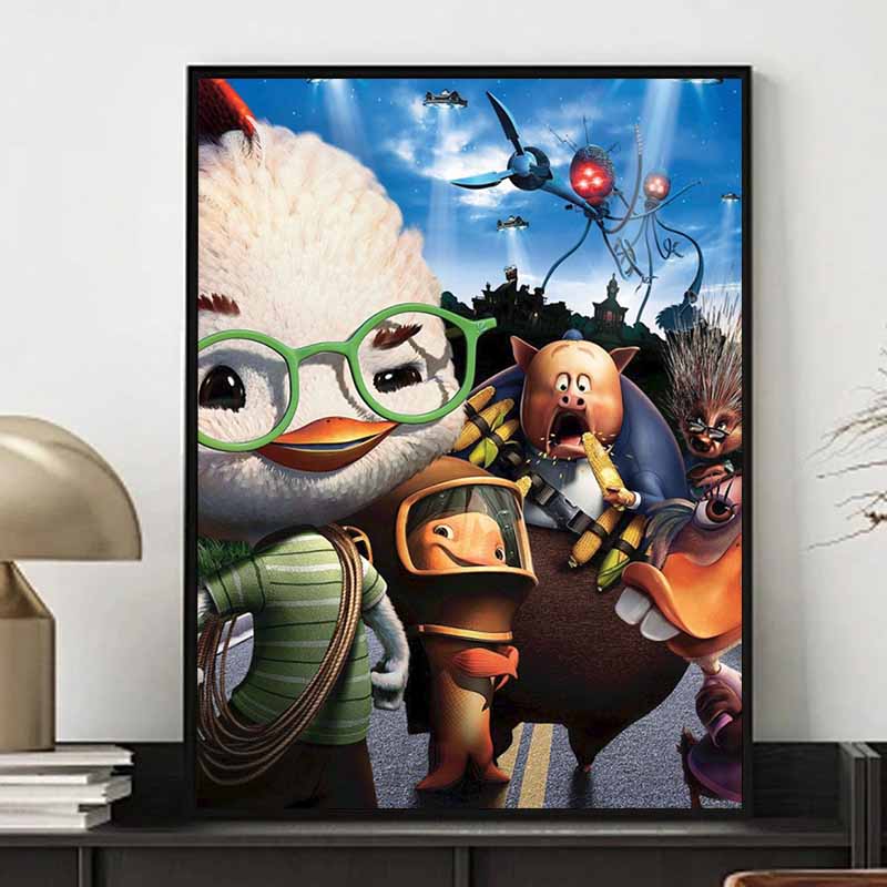 Disney Diamond Painting Chicken The Four Eyed Poster Illustration 5D DIY Full Round Diamond Mosaic Cartoon Embroidery Art Painting Home Decoration